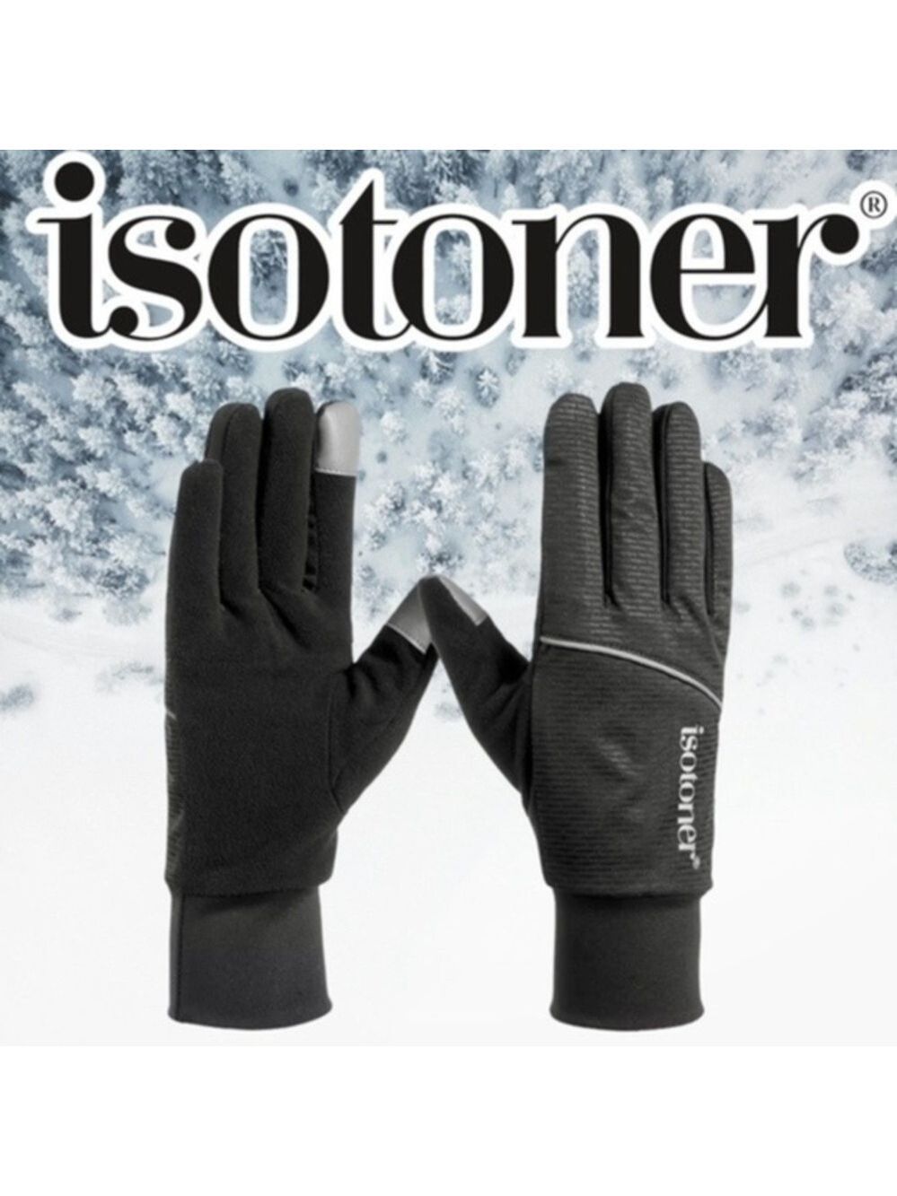 ISOTONER Signature Women’s Sport Jersey Reflective Water-Repellent Gloves NWT